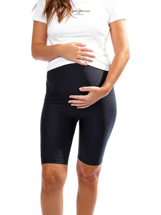 PCP Biker Shorts Amaryllis Shiny Μαύρο Κολάν Εγκυμοσύνης