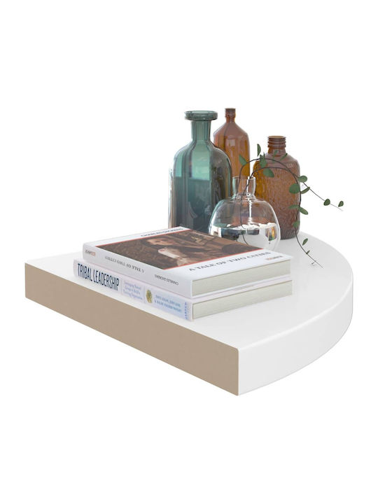 Corner Shelf Wall White Glossy 25x25x3.8cm
