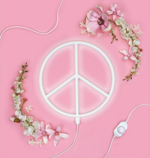 A Little Lovely Company Plastic Kids Wall Light Peace
