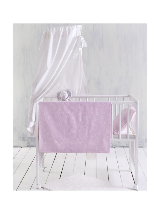 Rythmos Set Copertă de Pătuț cu Față de Pernă Bright Bright Baby Pink 110x160cm.