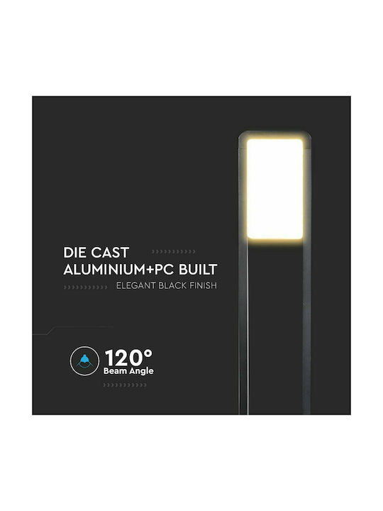 V-TAC Външна Стояща Лампа Малък Пост LED 10W с Топло Бяла Светлина IP65 Черна