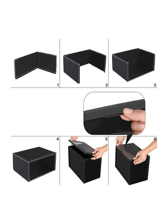Plastic Shoe Organizer with 3 Shelves Black 72x28x66cm