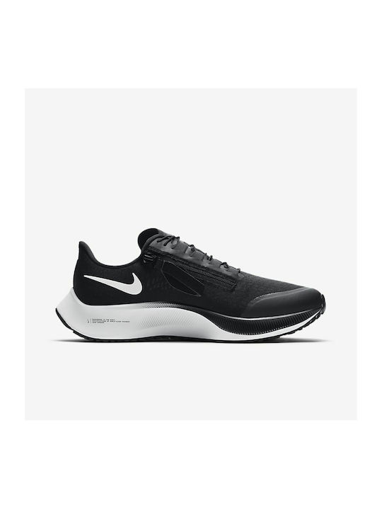 Air Zoom Pegasus 37 Flyease 4E Wide Sport Shoes Running Black / White / Smoke Grey