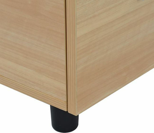 Wooden Office Drawer with Lock Beech 40x46x75cm