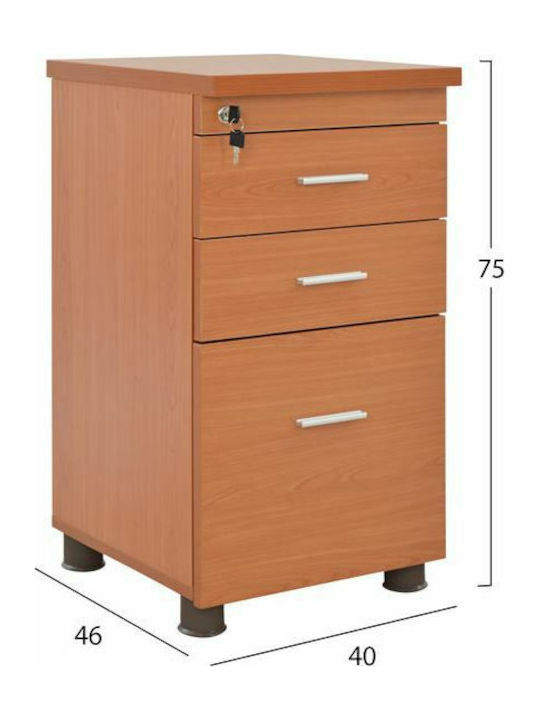 Schublade Büro mit Schloss Cherry 40x46x75cm