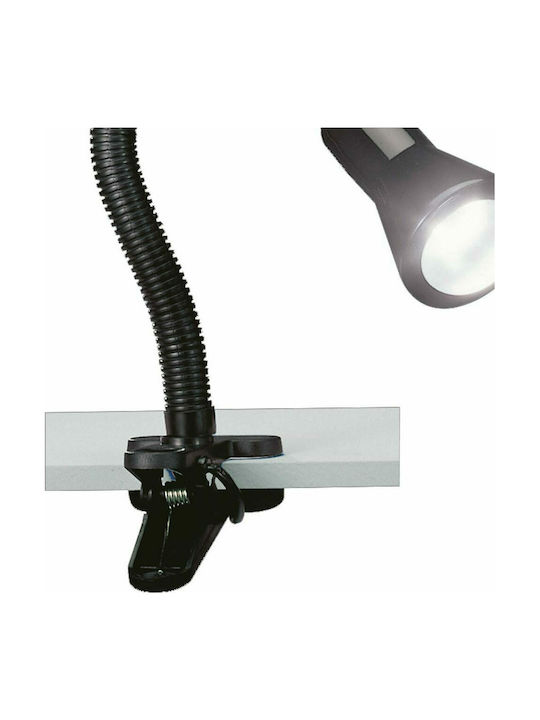 Trio Lighting Flexo Φωτιστικό Γραφείου με Εύκαμπτο Βραχίονα για Ντουί E14 και Κλιπ σε Μαύρο Χρώμα