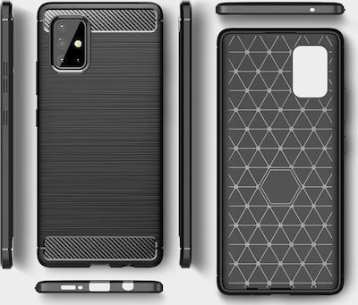 Powertech Carbon Flexible Silicone Back Cover Durable Black (Galaxy A31)