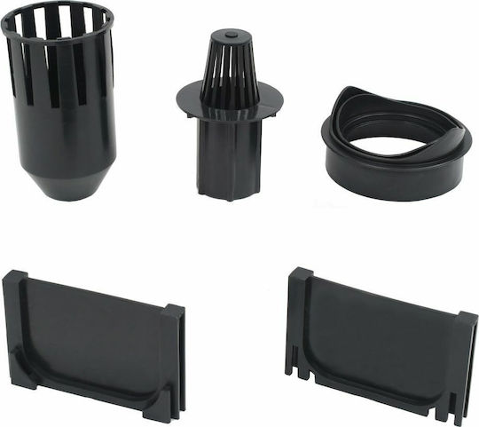 vidaXL Plastic Canal Duș cu Dimensiune 100x12.5cm Negru 3buc