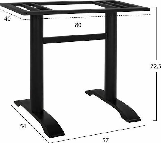 Freebox Stand de masă din Metal cu Regulator Șah mat negru 57x54x72.5cm