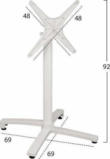 Freebox Stand De Masă Pliabil Metalic Cu Reglaj Alb Mat 69x69x92cm