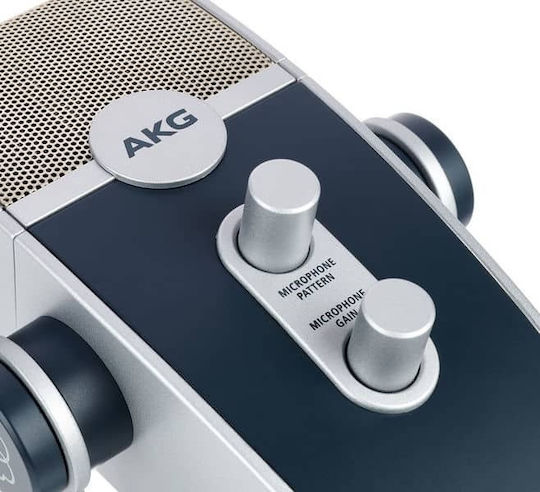 AKG Lyra Πυκνωτικό Μικρόφωνο USB Επιτραπέζιο για Φωνητικά σε Γκρι Χρώμα