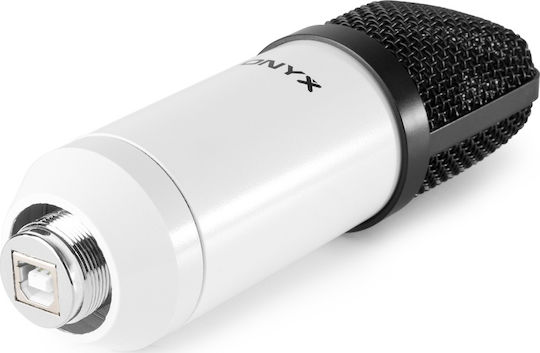 Vonyx CMS300 Set Condenser Microphone USB Desktop, Shock Mounted for Vocals in White Color
