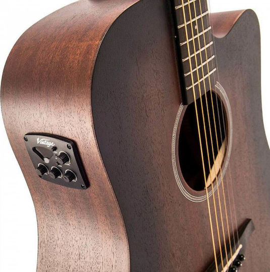 Vintage Semi-Akustik Gitarre VE-440WK Ausschnitt Braun