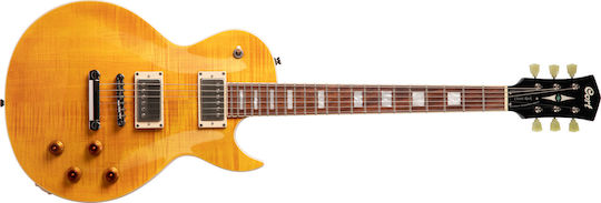 Cort Classic Rock CR250 Elektrische Gitarre Einfacher Schnitt mit HH Tonabnehmerkonfiguration Antique Amber