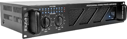Ibiza Sound AMP600-MKII PA Power Amplifier 2 Channels 480W/4Ω 320W/8Ω with Cooling System Black