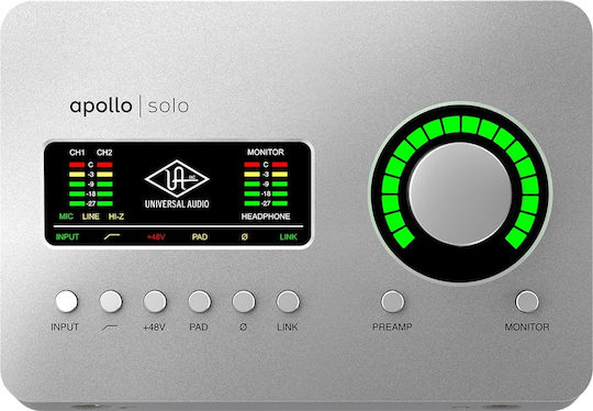 Universal Audio Apollo Solo External Professional Sound Card Connectivity USB to PC