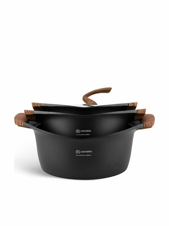 Edenberg Cookware Set of Aluminum with Non-stick Coating Black 15pcs