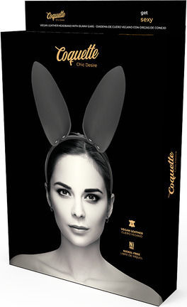 Coquette Chic Desire Headband With Bunny Ears Sexy Στέκα Μαύρη