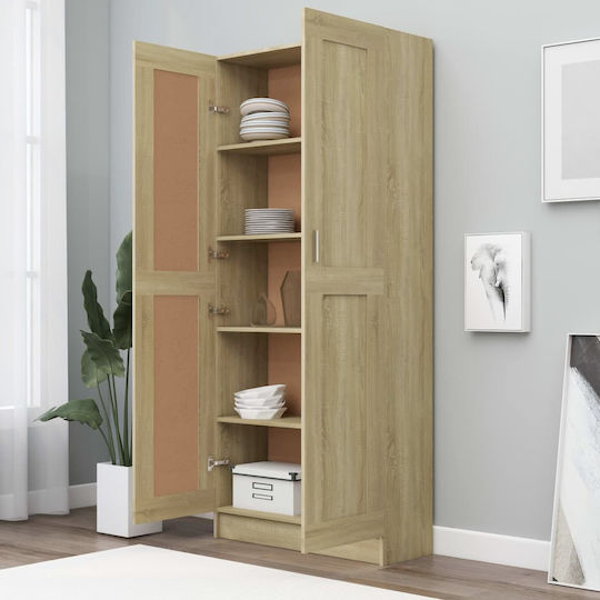 Office Storage Cabinet Wooden Sonoma 82.5x30.5x185.5cm
