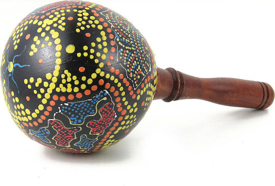 Wooden Maraca Aborigin (Various Designs/Assortments of Designs) 1pc