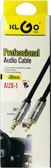 3,5mm Klinkenkabel 3,5mm Stecker - 3,5mm Stecker Silber 1m KLGO AUX-1
