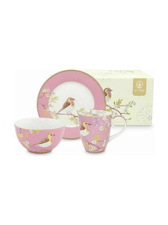 PiP Studio Early Bird Porcelain Cup Pink 3pcs