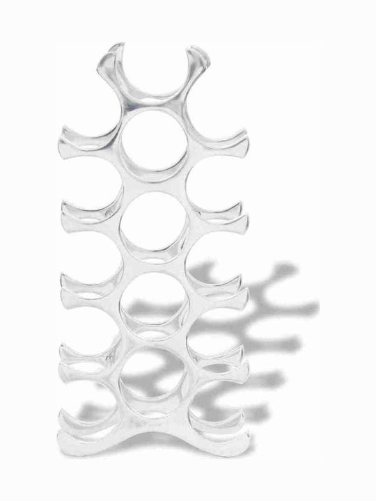 vidaXL Tischplatte Flaschenhalter Metallisch für 15 Flaschen Silber 26x14x54εκ.