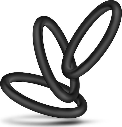 Blush Performance Pure Premium Silicone Cockrings VS3 Black 3pcs