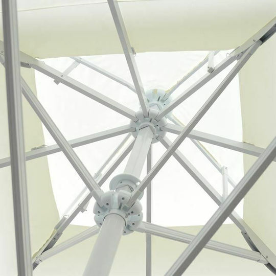 Umbrelă Profesională Pătrată Din Aluminiu Albă 4x4xÎnălțime 2.95m