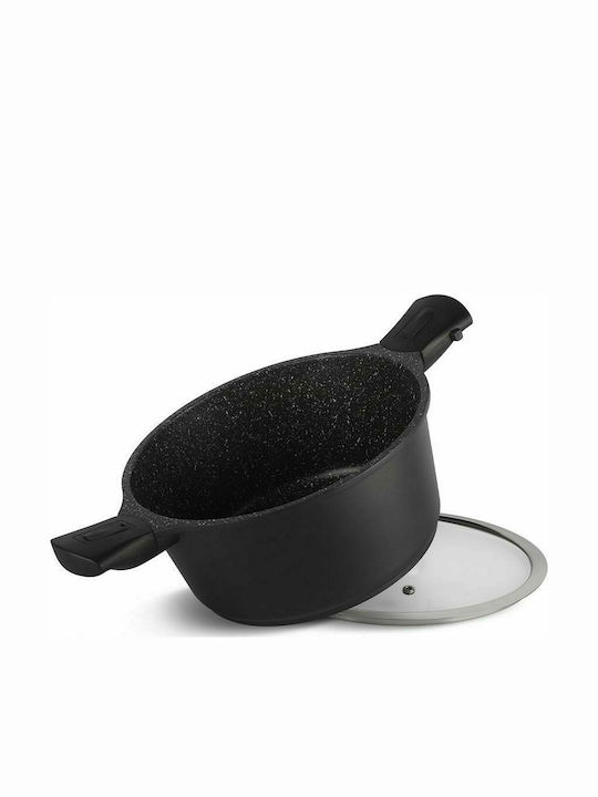 Edenberg Cookware Set of Aluminum with Stone Coating Black 10pcs