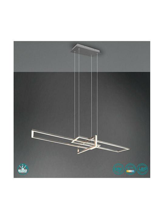 Trio Lighting Salinas Adjustable Pendant Light Silver Rail 110x40x150cm