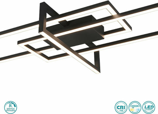 Trio Lighting Salinas Πλαφονιέρα Οροφής 100εκ. Μαύρη με Ενσωματωμένο LED
