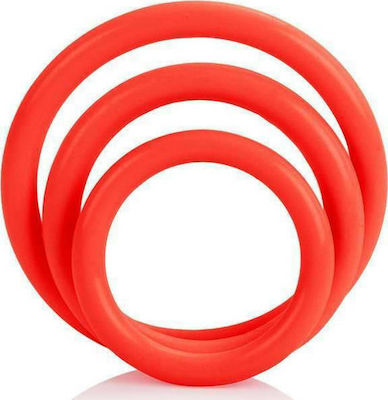 Calexotics Tri-Rings Set Of 3 Red