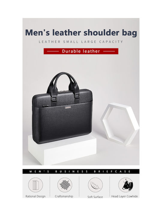 Leder Herrentasche Geldbörse Schwarz