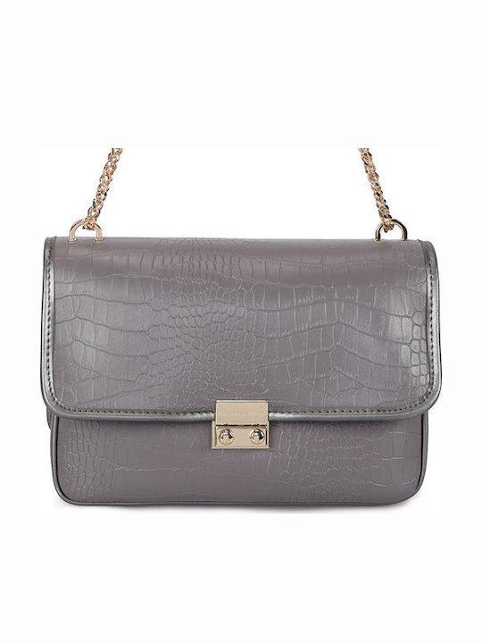 Devonia Γυναικεία Flap Bag 'Ωμου Γκρι