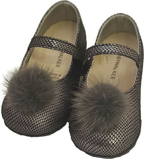 Babywalker Christening Leather Pumps Anthracite