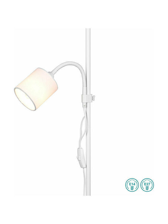 Trio Lighting Owen Floor Lamp H160xW36cm. with Socket for Bulb E27 White