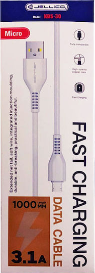 Jellico Regular USB to Lightning Cable Λευκό 1m (KDS-30)