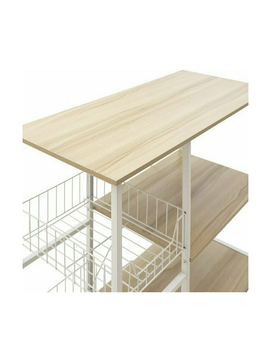 Pakketo Noon Küchengestell Holz in Weiß Farbe 4 Steckplätze 80x34x75cm