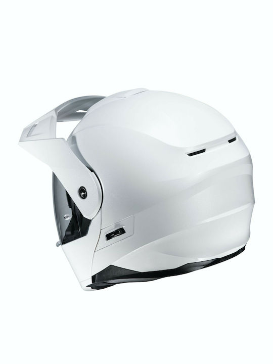 HJC C80 Pearl White Motorcycle Helmet Flip-Up ECE 22.05