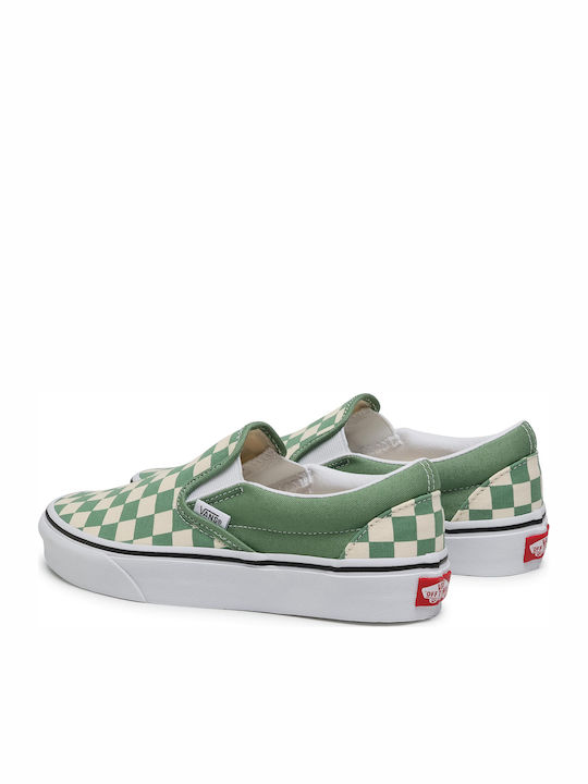 Classic Checkerboard Men's Canvas Slip-Ons Shale/True White