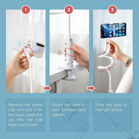 Ugreen Gooseneck LP113 Mobile Phone Stand with Extension Arm in White Colour