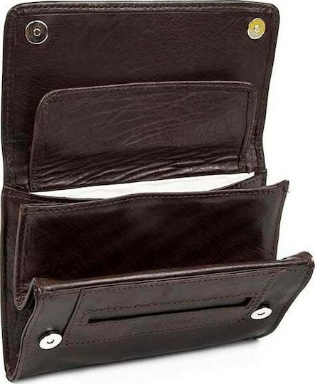 Fetiche Leather Καπνοθήκη από Καφέ Δερματίνη με Μαγνητικό Κούμπωμα 13x9.5εκ.