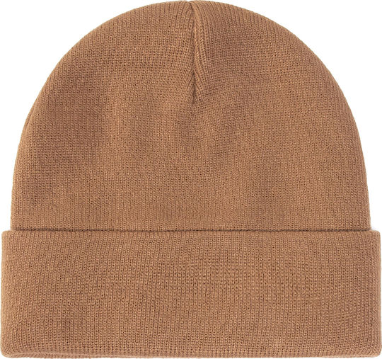 Stacked Knitted Beanie Cap Brown U5BN27BIF0