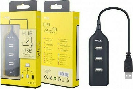 Moveteck USB 2.0 Hub 4 Θυρών με σύνδεση USB-A