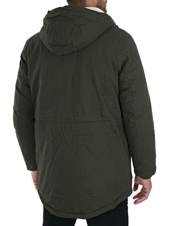 Jack & Jones Herren Winter Jacke Parka Khaki