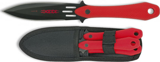 Albainox Throwers 3pcs Cuțit Roșu în Toc Set 3buc