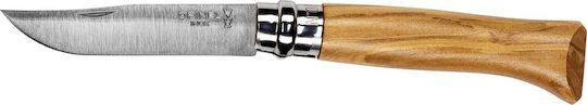 Opinel Νο.08 Σουγιάς Olive σε Δερμάτινη Θήκη