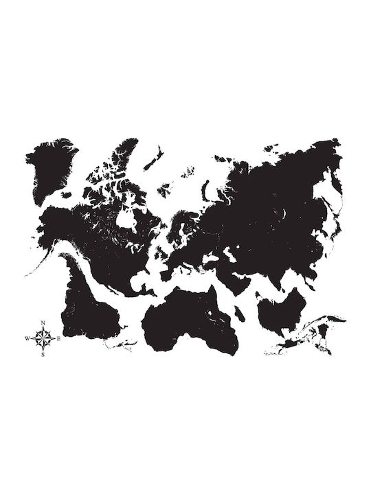 Dekorativer Aufkleber Wand Black Map L 70x70cm Ango