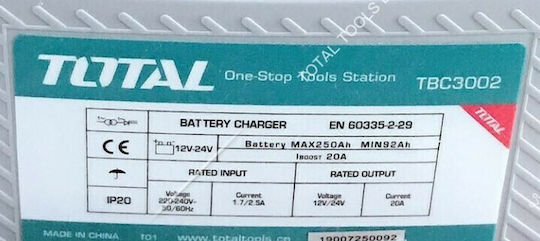 Total Φορτιστής Μπαταρίας Αυτοκινήτου 12/24V